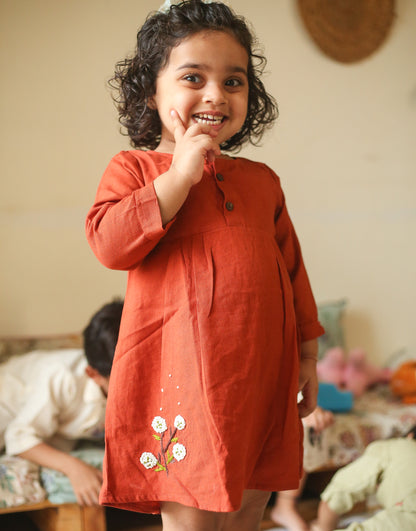 Girls Rust Meadow Frock