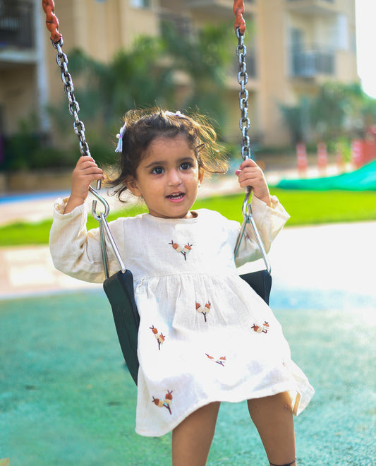 Girls Ivory Bloom Frock